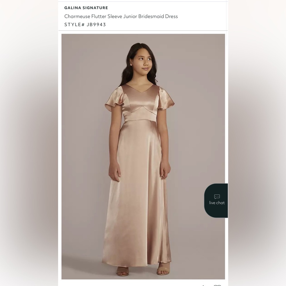 Junior bridesmaids Signature Satin Kids Dress in Soft Beige